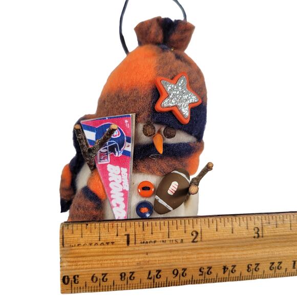 Snowoolies Denver Broncos Snowman Ornament 5" Felt Football Theme - Picture 5 of 9